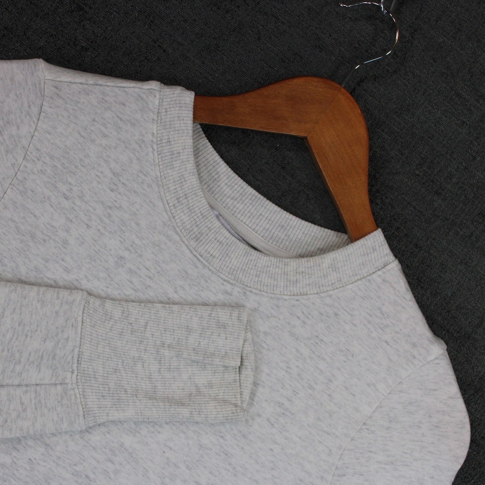 Athleta Womens XXS Grey Heathered Long Sleeve Sweatshirt Dress Zipper Pockets